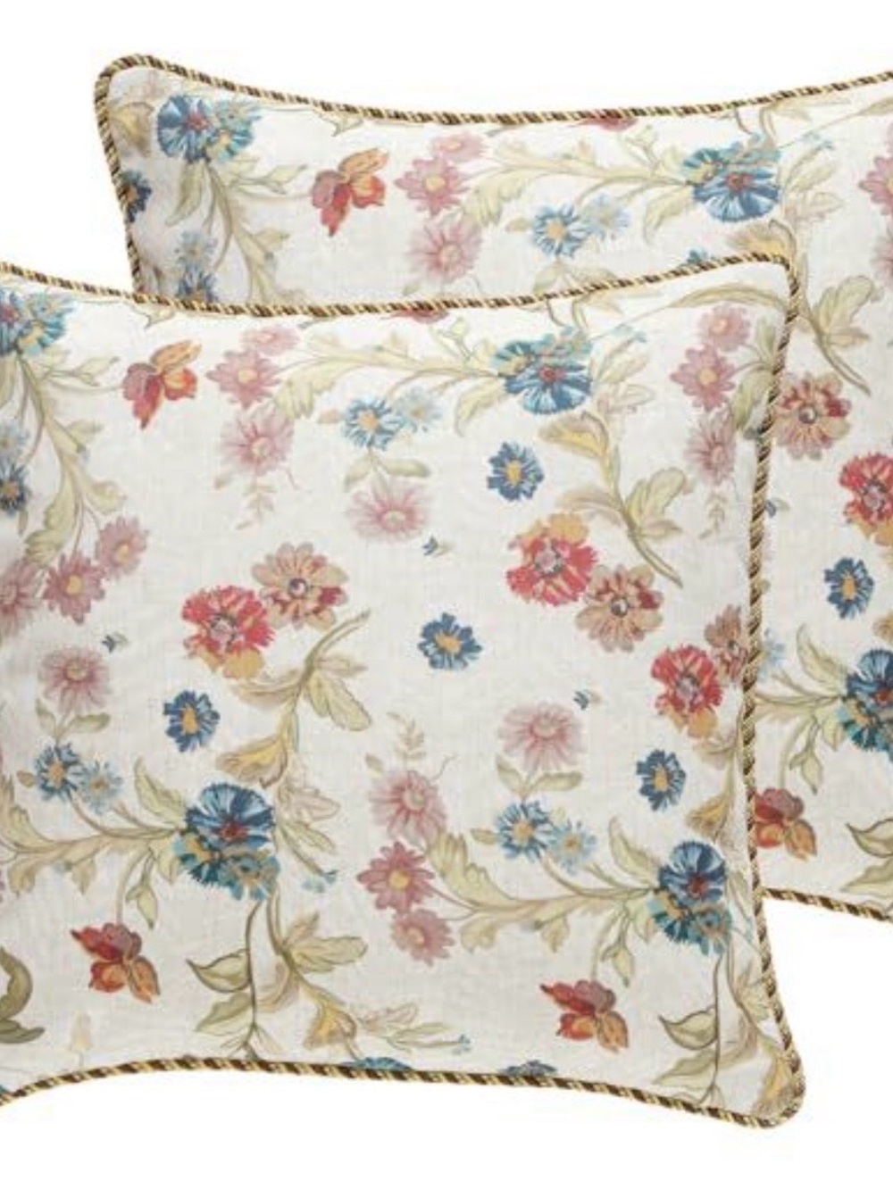 Floral Decorative Throw Pillow Pair in Multicolor